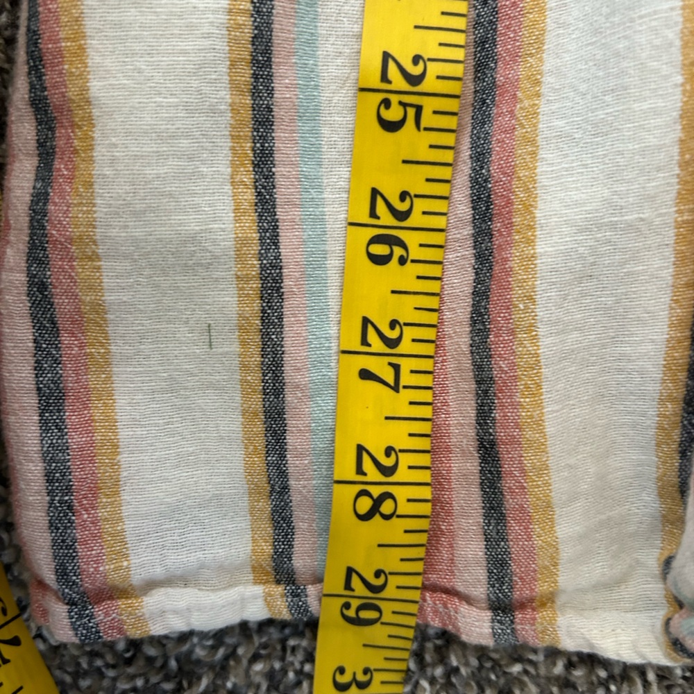 5/$25 American Eagle cotton/linen blend striped short jumper size medium - Picture 6 of 8